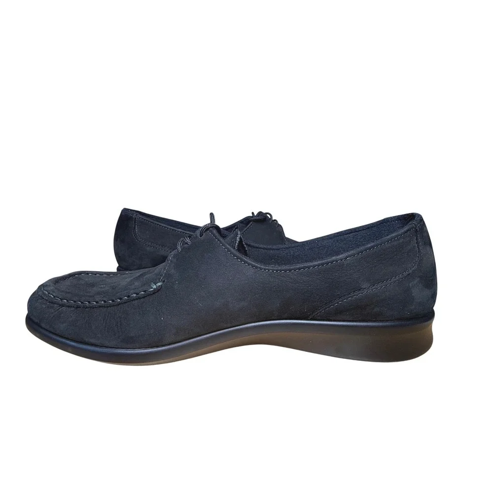 SAS Womens Black Suede‎ Lace Up Oxford Moc Comfort Shoes Size 9 M Aetrex Insert